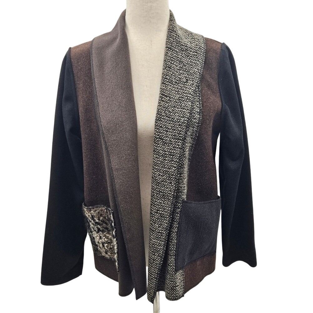 Cameleon Unique Color Block‎ Open Front Cardigan Sweater Jacket